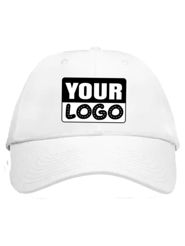 Mock up of a white hat for custom printing of my logo from a printing t-shirts company in jamaica